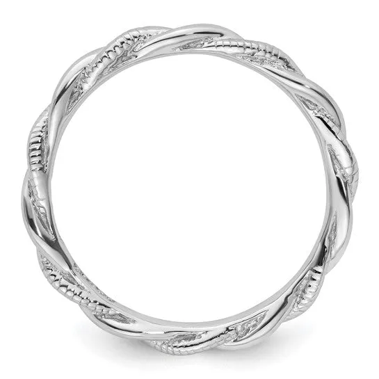 Sterling Silver Stackable Expressions Twist Band Ring