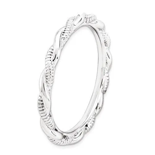 Sterling Silver Stackable Expressions Twist Band Ring
