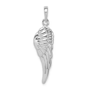 Sterling Silver Textured Angel Wing Pendant