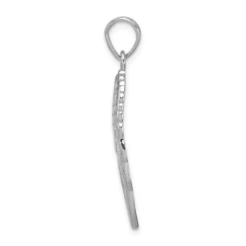 Sterling Silver Textured Angel Wing Pendant