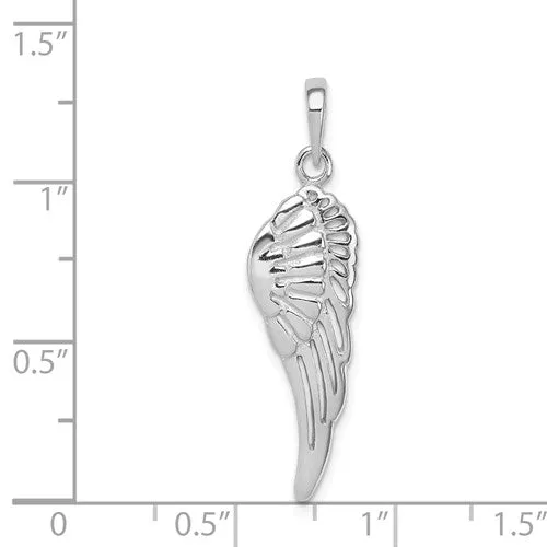 Sterling Silver Textured Angel Wing Pendant