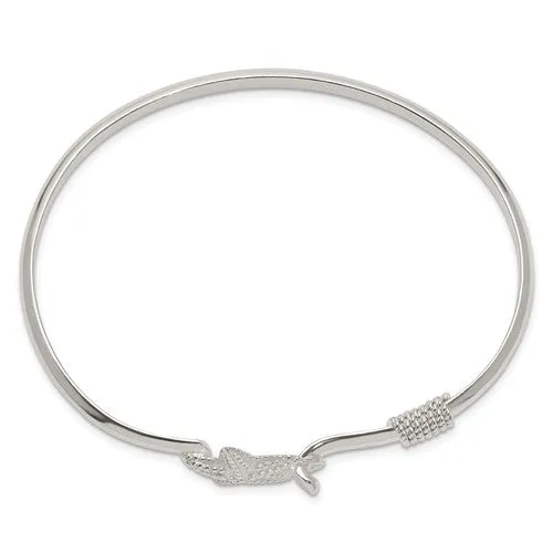 Sterling Silver Textured Starfish Bangle Bracelet