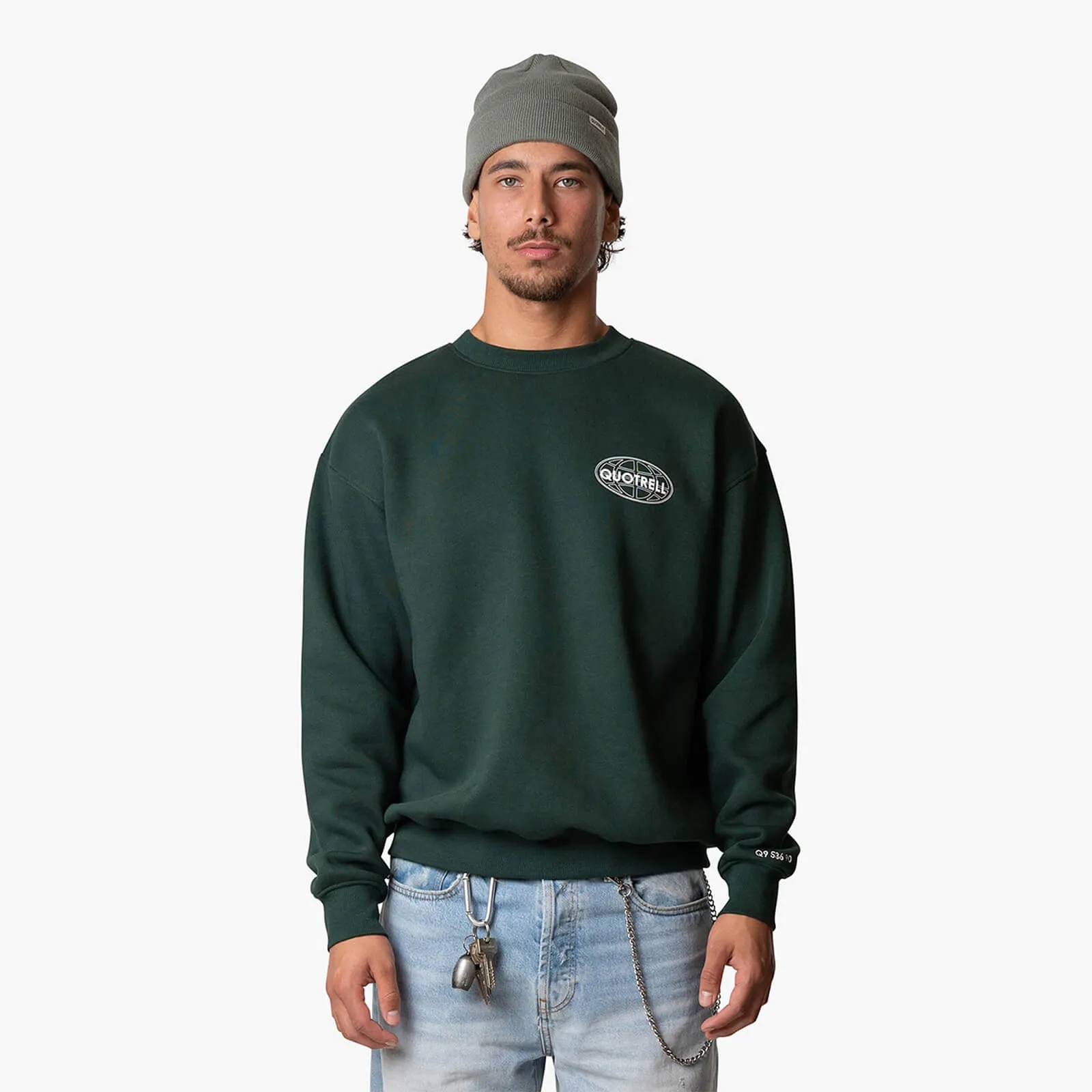 STRATIX CREWNECK | PETROL/WHITE