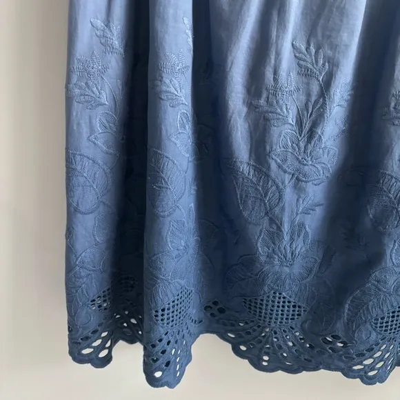 Sundance Ombre Blue Embroidered Summer Skies Women's Lined Skirt Plus Size 16