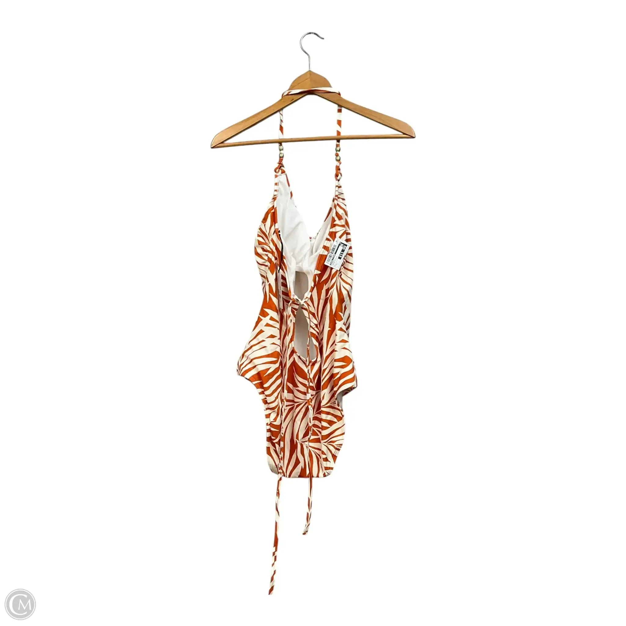 Swimsuit By Shade & Shore In Orange & White, Size: L