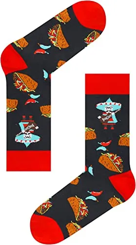 Taco Socks For Men Women, Funny Taco Gifts, Mexican Food Lover socks, Unisex pattern socks, Tortilla socks, Funny socks, Funky socks, Fun Crew Socks