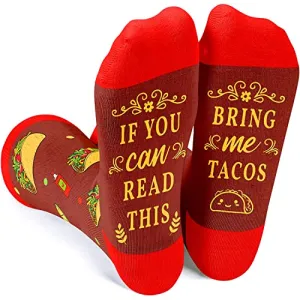 Taco Tuesday, Women's Taco Socks, Anniversary Gift for Her, Taco Lover Gift, Funny Food Socks, Novelty Taco Gifts for Mom, Funny Taco Socks for Taco Lovers