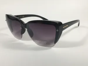 Tahari Shield Cat Eye Sunglasses Black Frame Smoke Gray Gradient Lens TH705 OX