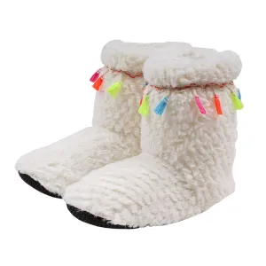 Tassel Sherpa Fleece Booties