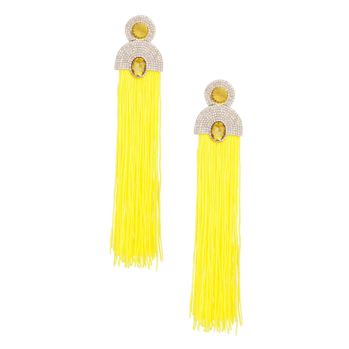 Tassel Yellow Long Vintage Glam Earrings