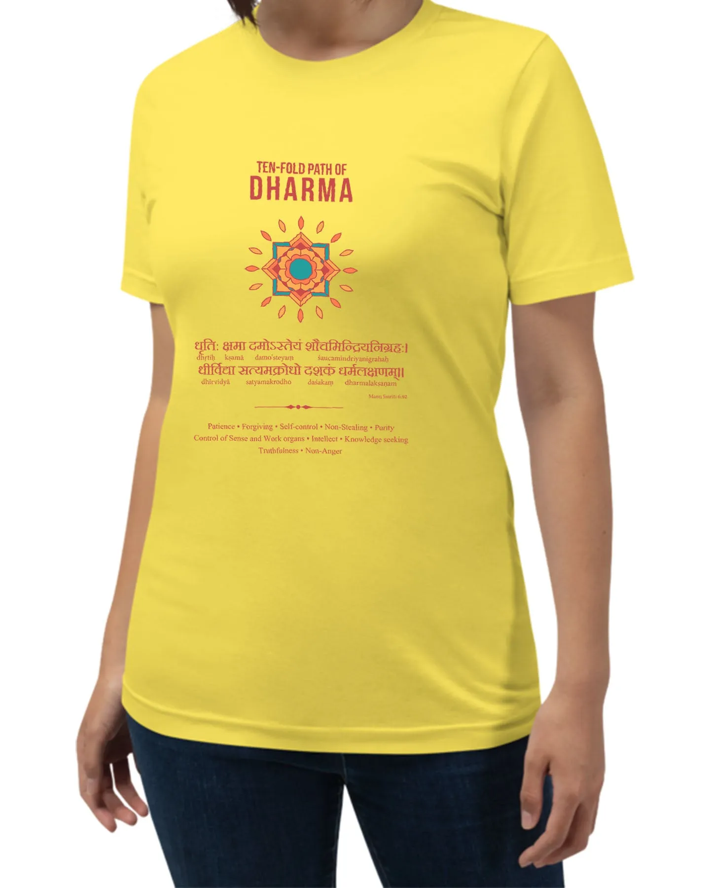 Ten Fold Path of Dharma, Sanskrit T-shirt
