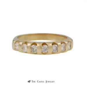 Tension Set Style .38cttw Diamond Wedding Band with 7 Round Diamonds