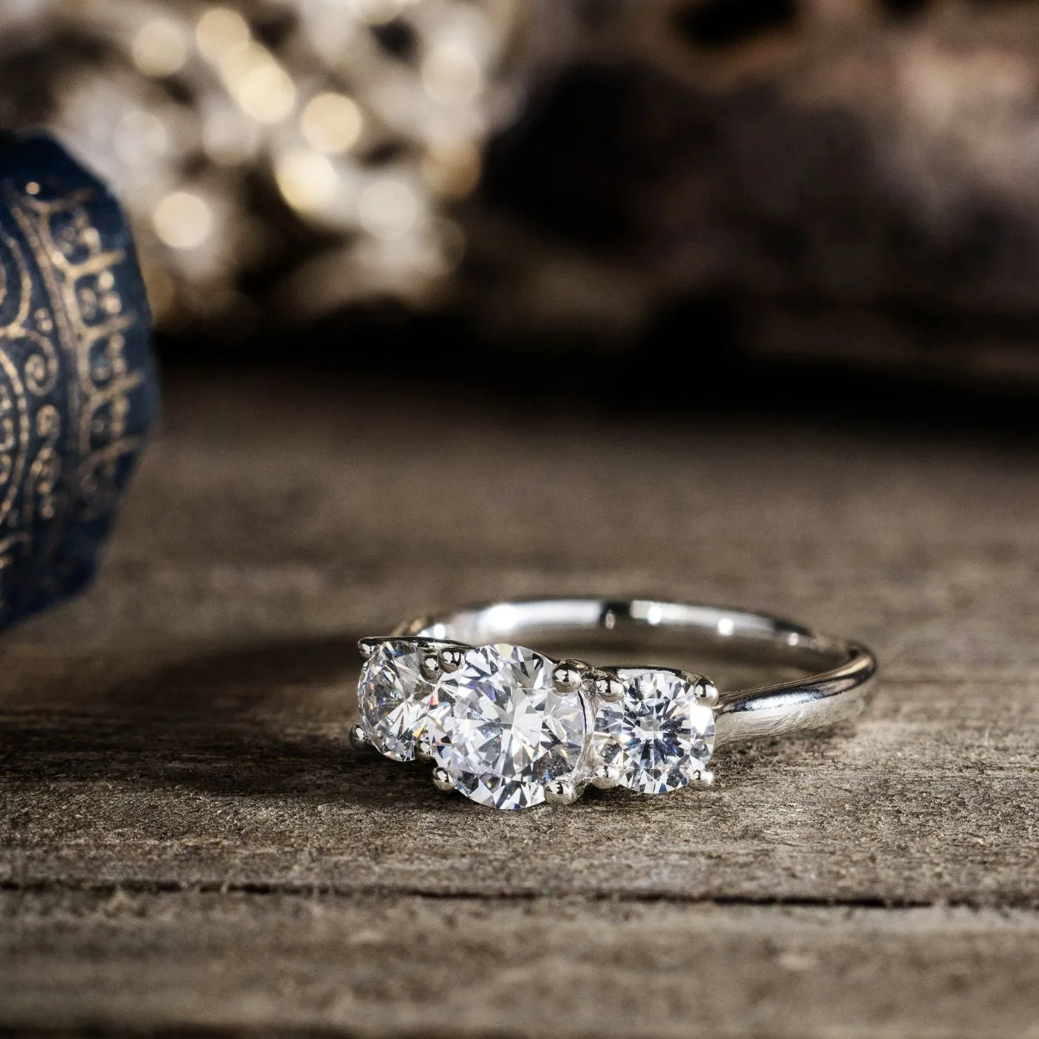 The Lana - Three Stone Round Diamond Engagement Ring