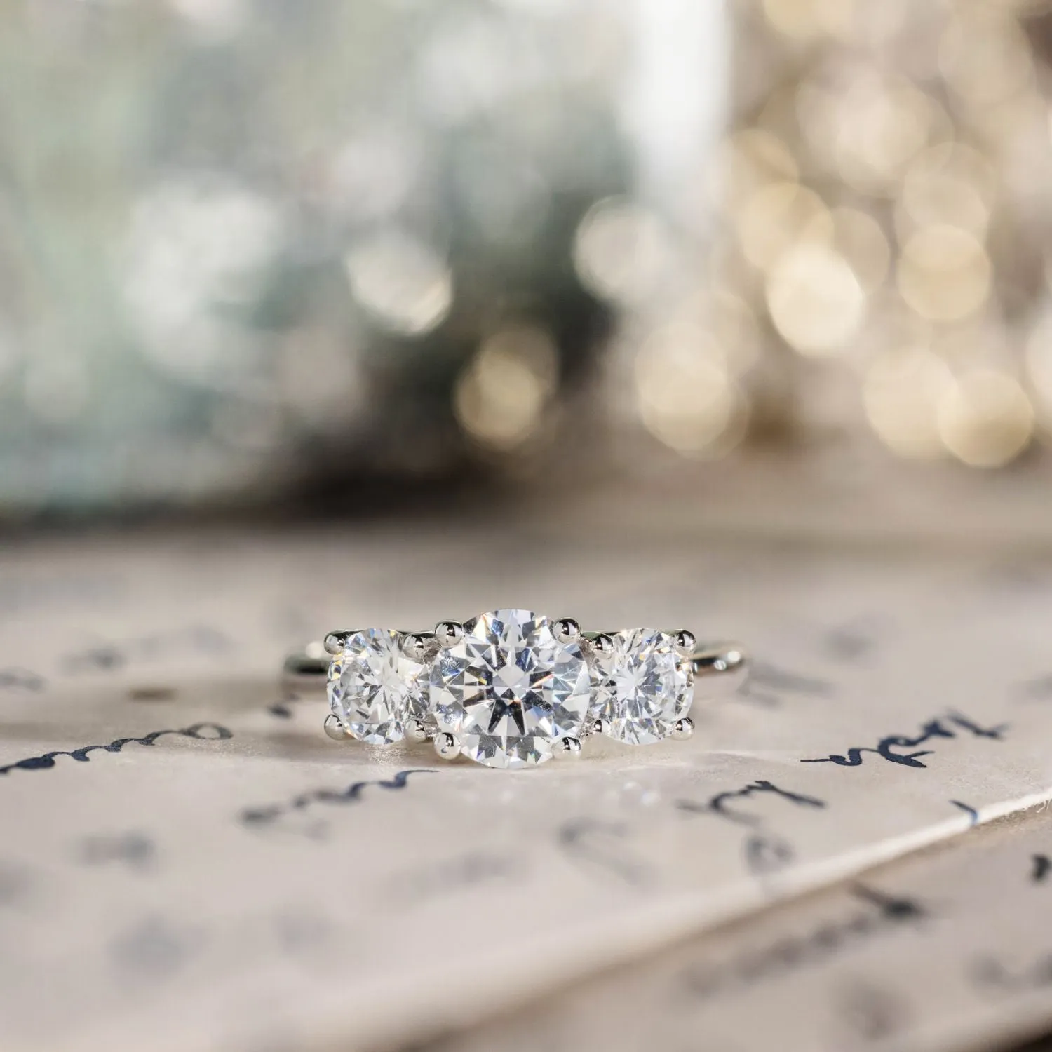 The Lana - Three Stone Round Diamond Engagement Ring