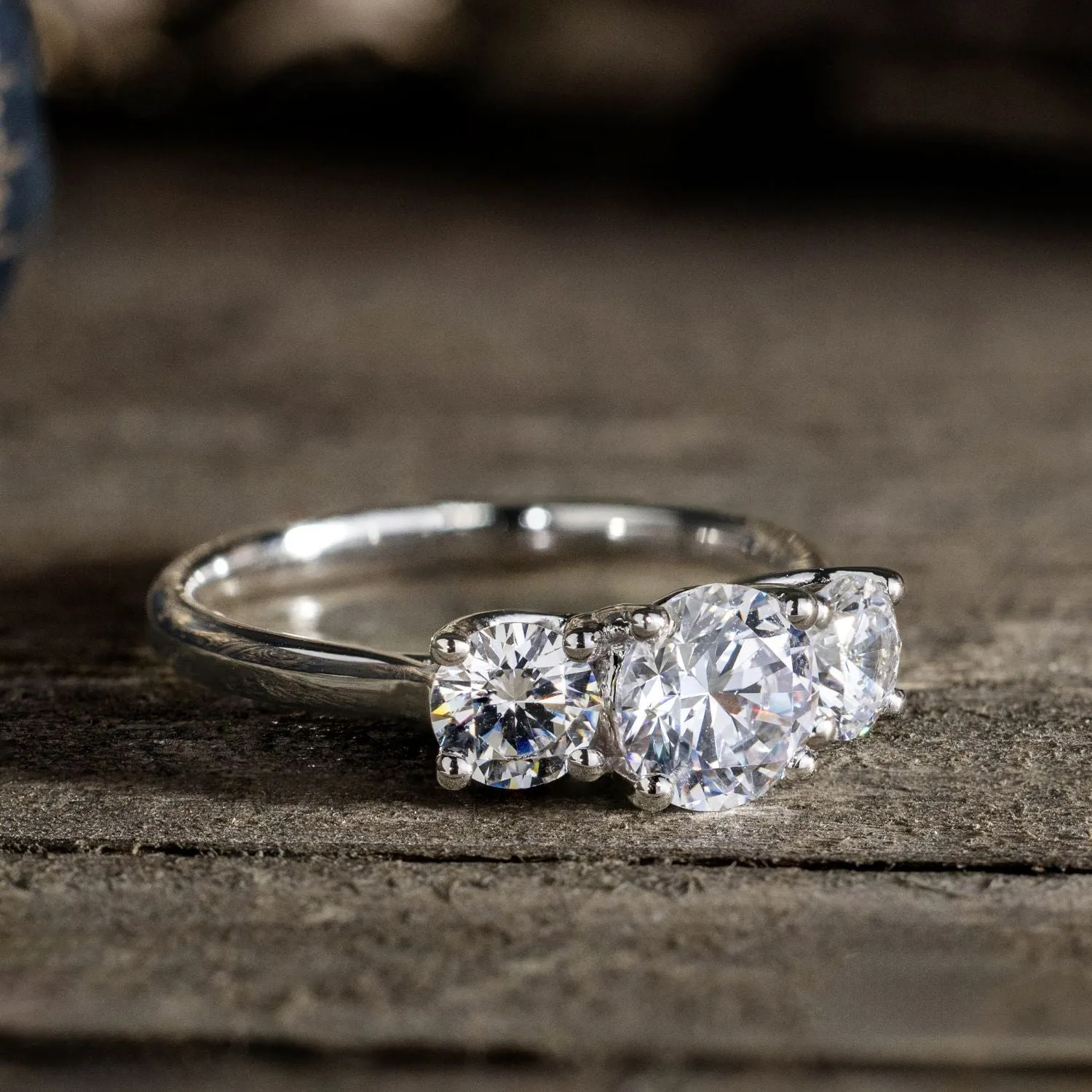 The Lana - Three Stone Round Diamond Engagement Ring