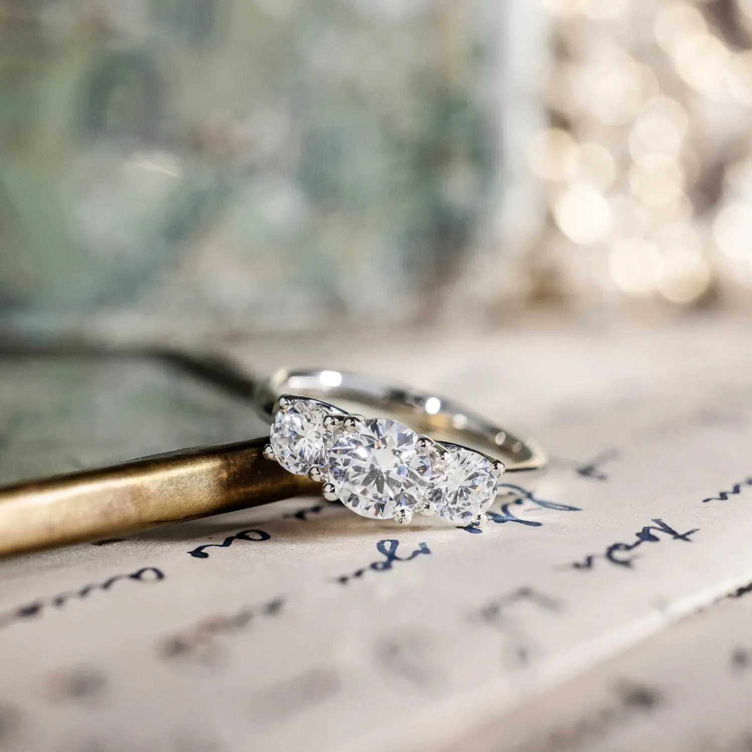 The Lana - Three Stone Round Diamond Engagement Ring