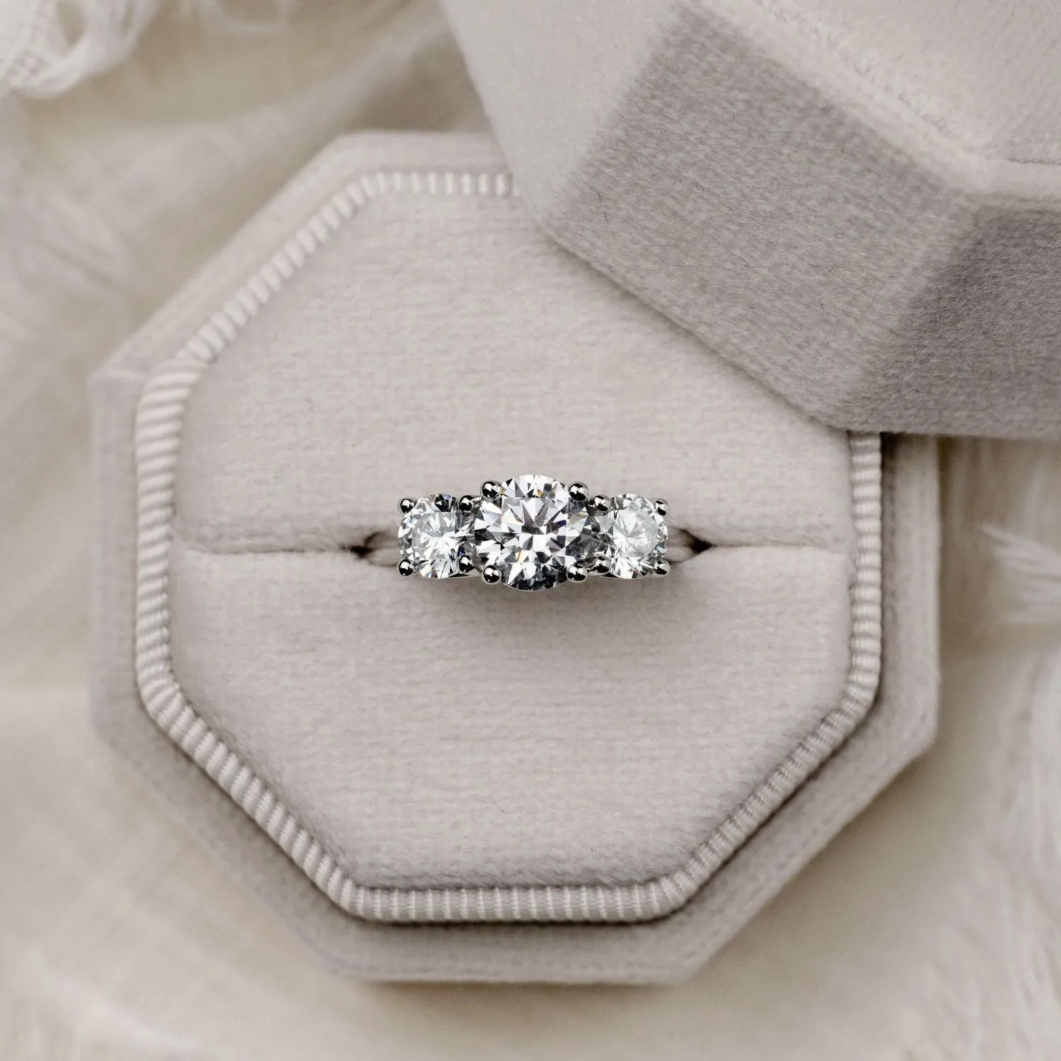 The Lana - Three Stone Round Diamond Engagement Ring
