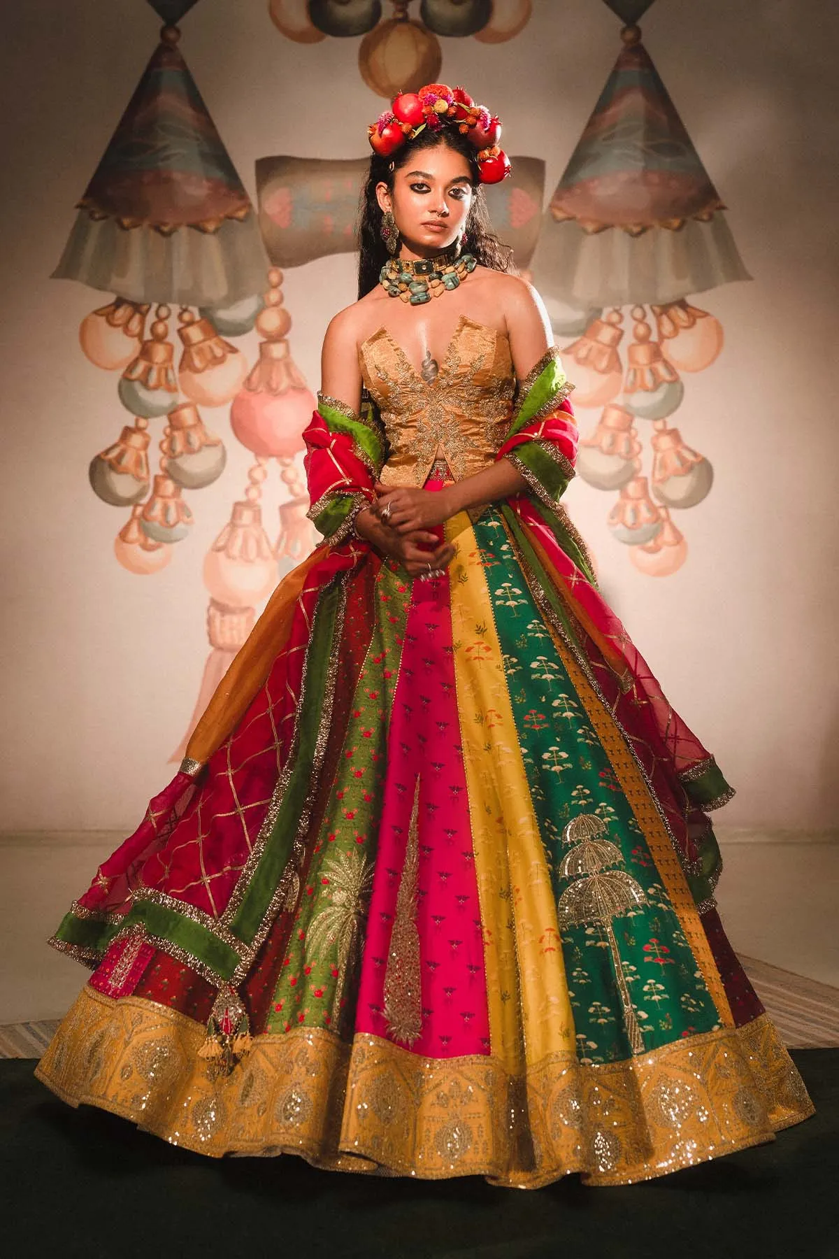 The Rainbow Barfi Lehenga