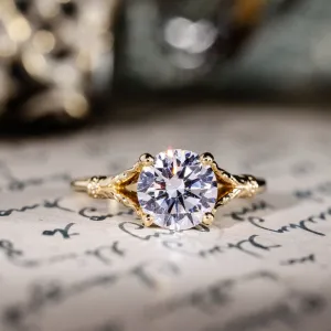 The Selwyn - Round Diamond Solitaire Engagement Ring with Art Nouveau-Inspired Split Shank Setting
