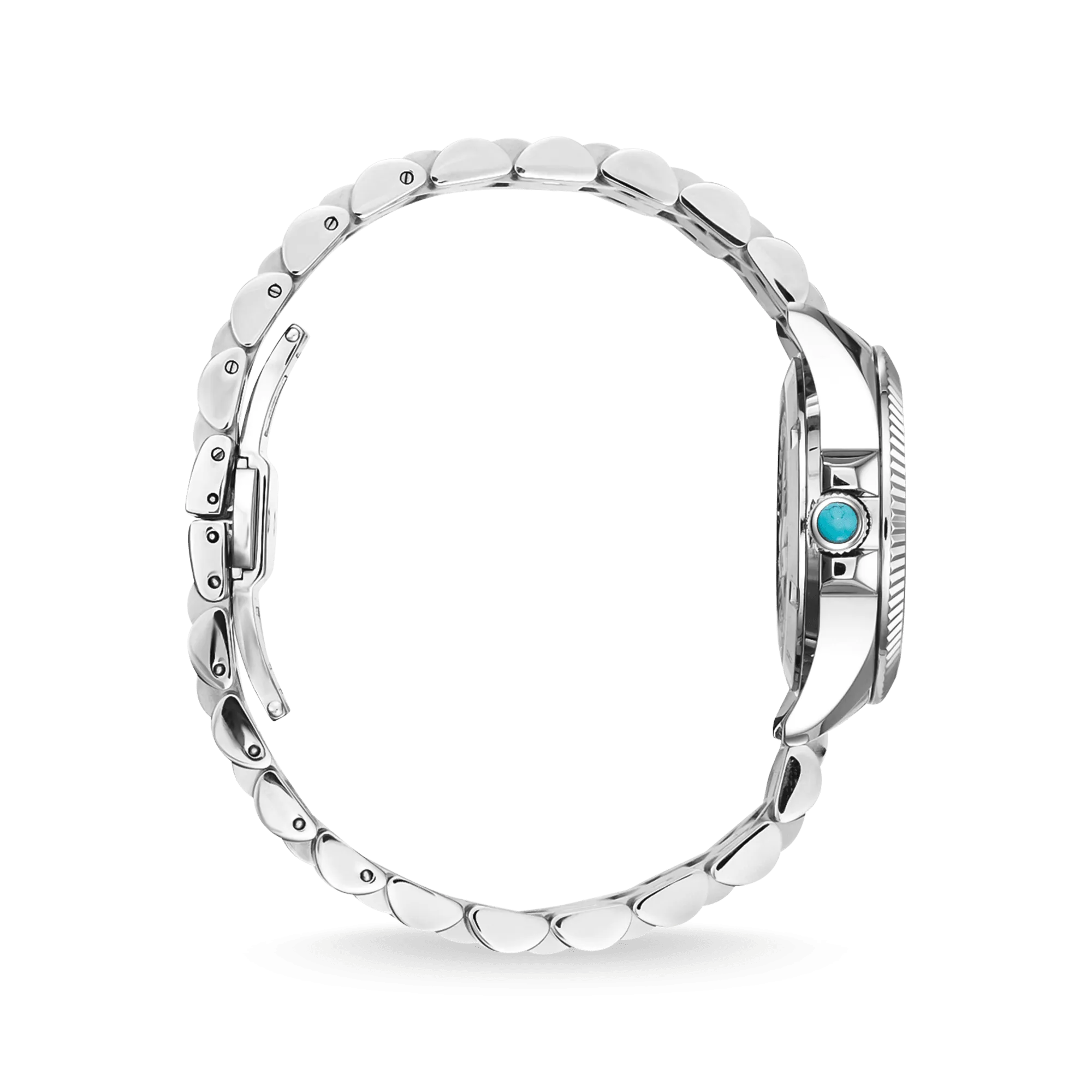 THOMAS SABO Mystic Island Watch with white stones and simulated turquoise silver