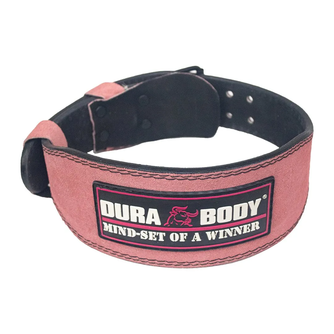 Titan Pink Suede Leather Weightlifting Belt