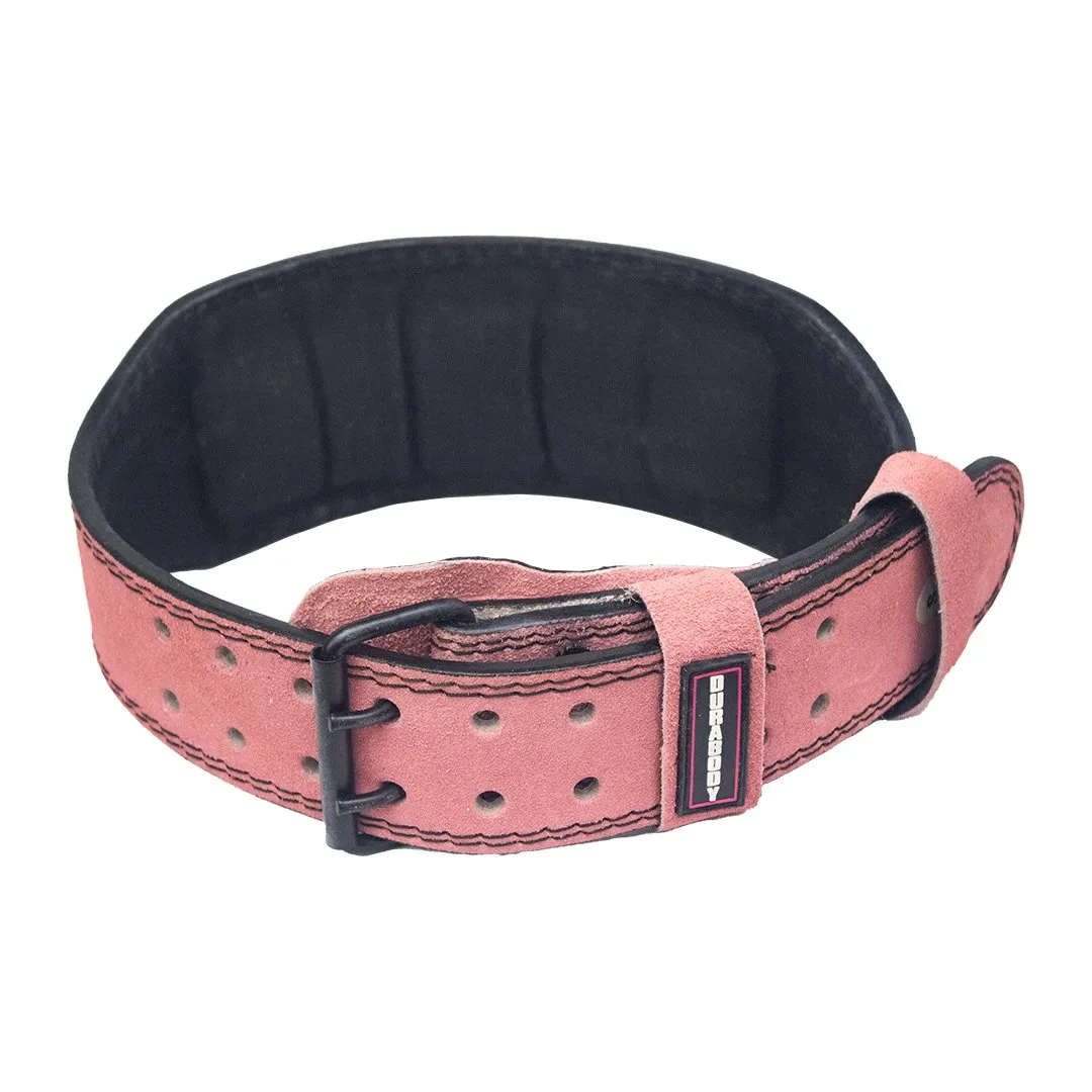 Titan Pink Suede Leather Weightlifting Belt