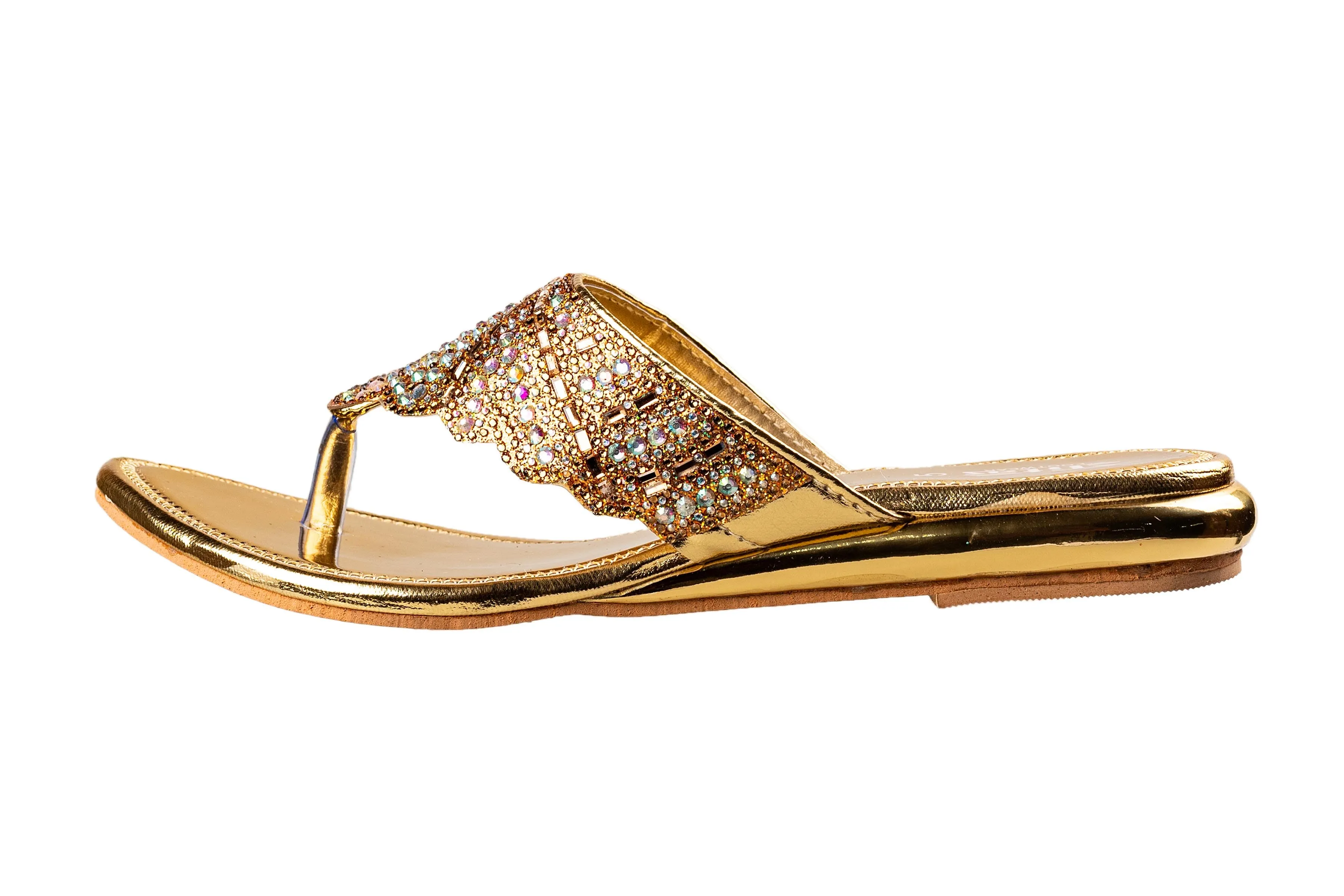 Titas Ladies Golden Wedding Chappal
