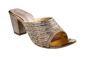 Titas Ladies Golden Wedding Chappal