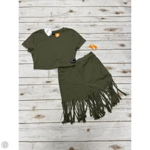 Top 2pc Short Sleeve By Shein In Green, Size: S