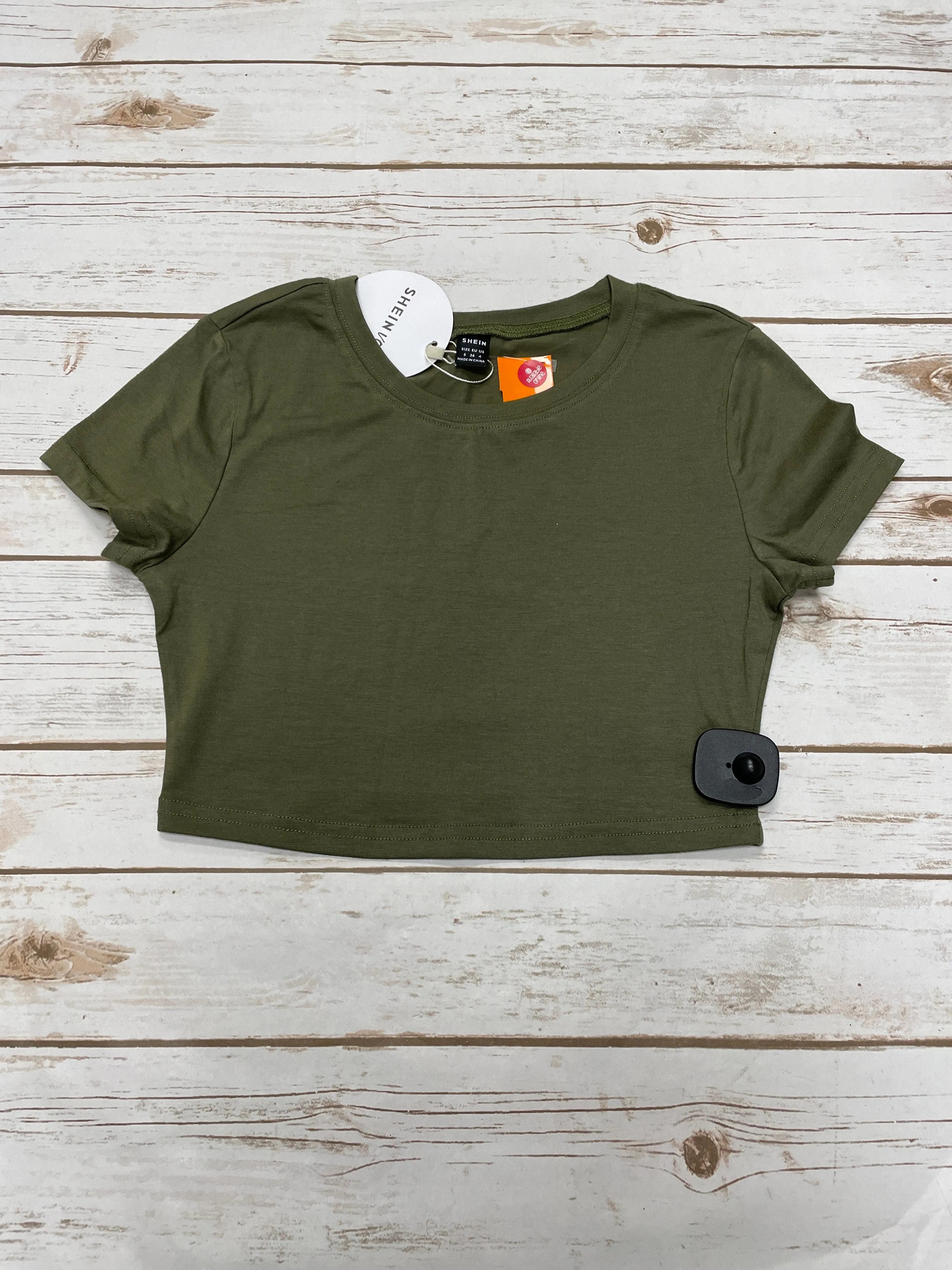 Top 2pc Short Sleeve By Shein In Green, Size: S