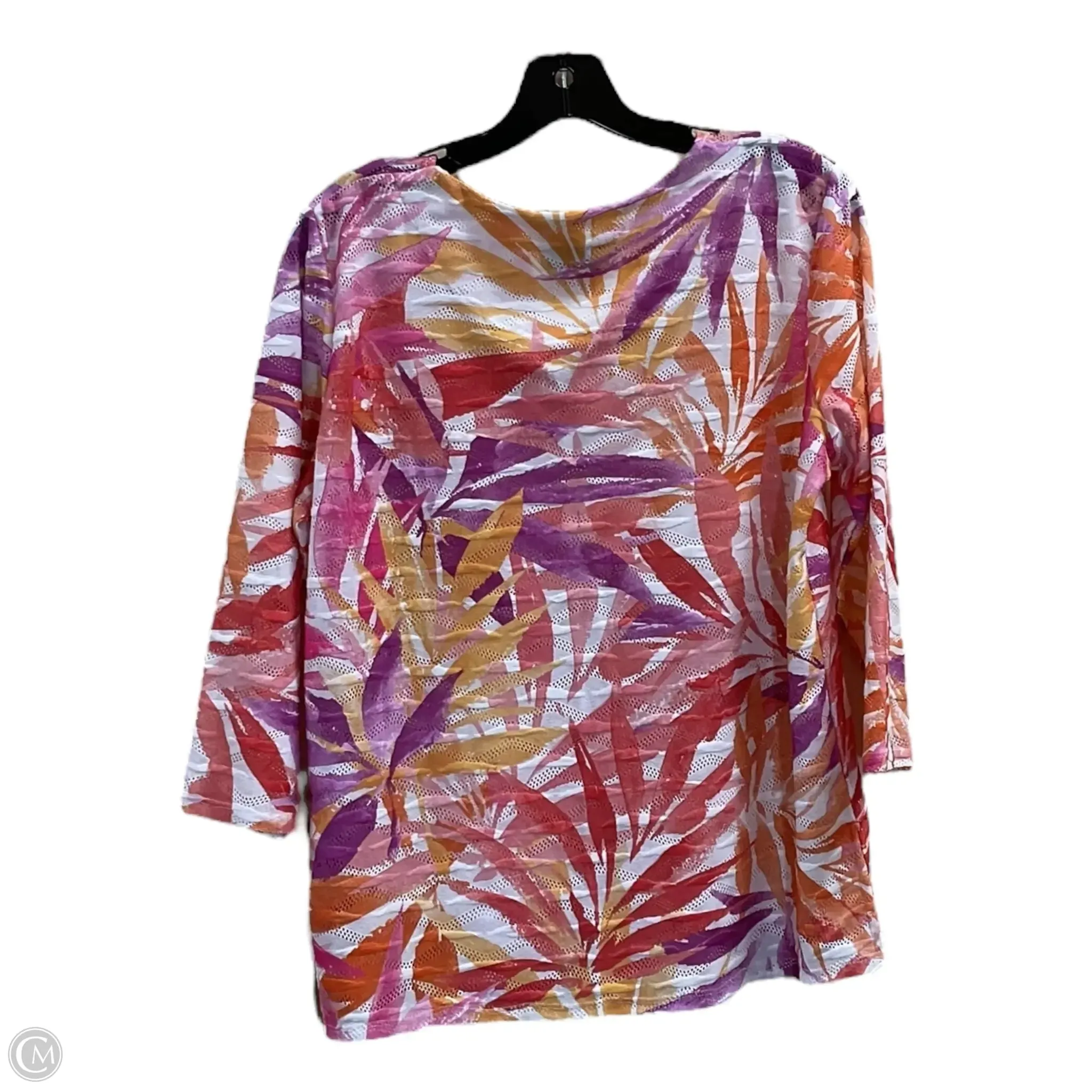 Top 3/4 Sleeve By Alfred Dunner In Multi-colored, Size: S