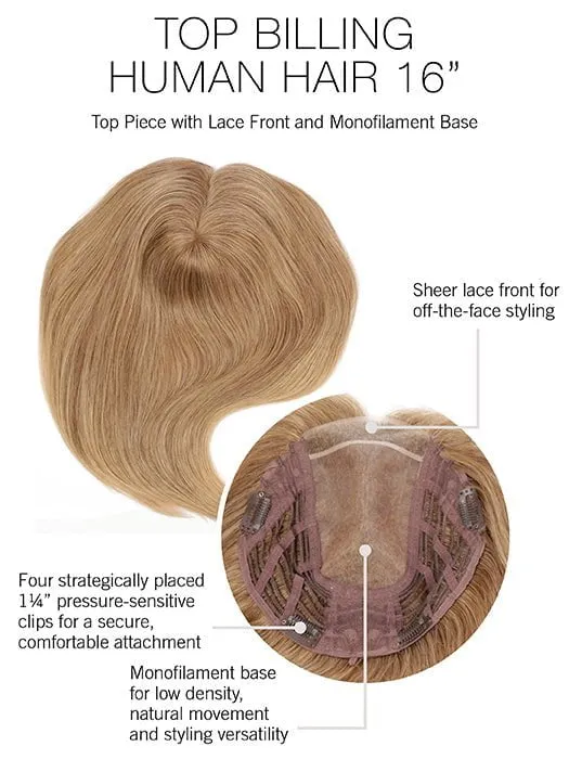 Top Billing 16" | Human Hair Lace Front Topper (Mono Top)