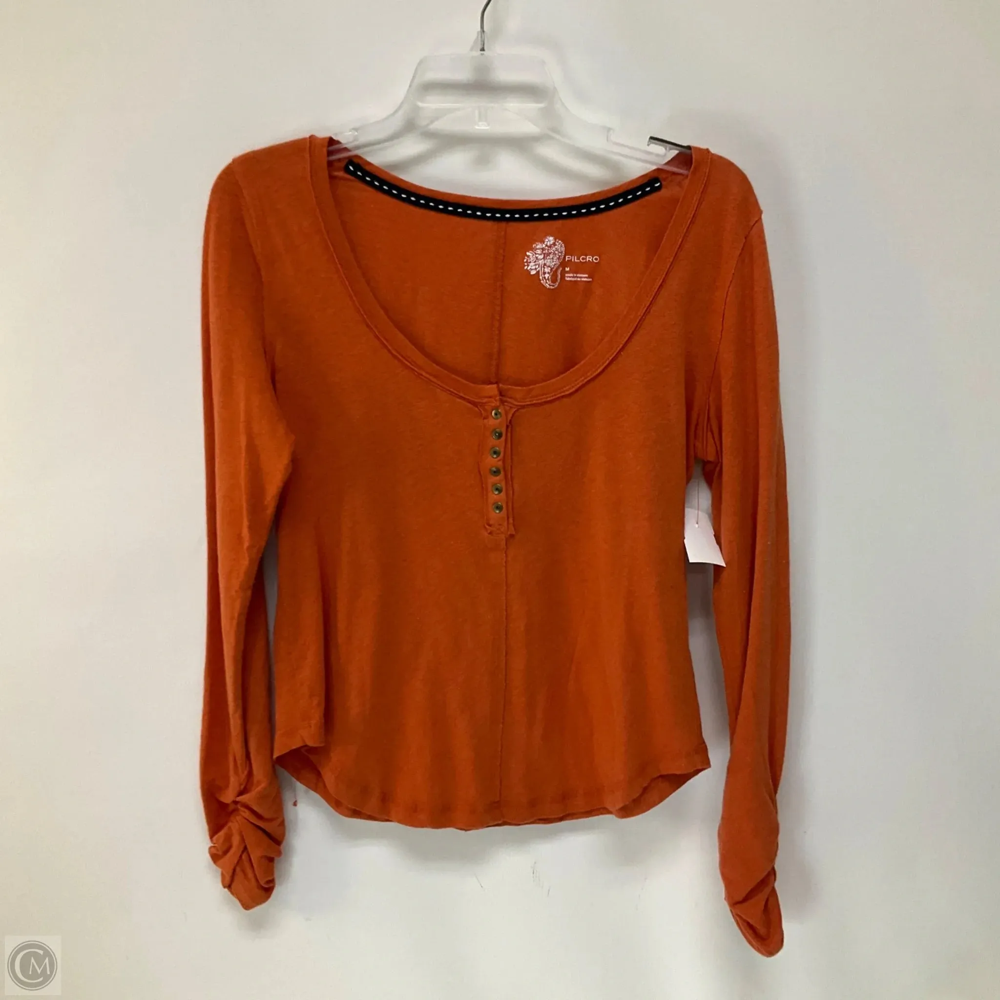 Top Long Sleeve Basic By Pilcro In Orange, Size: M