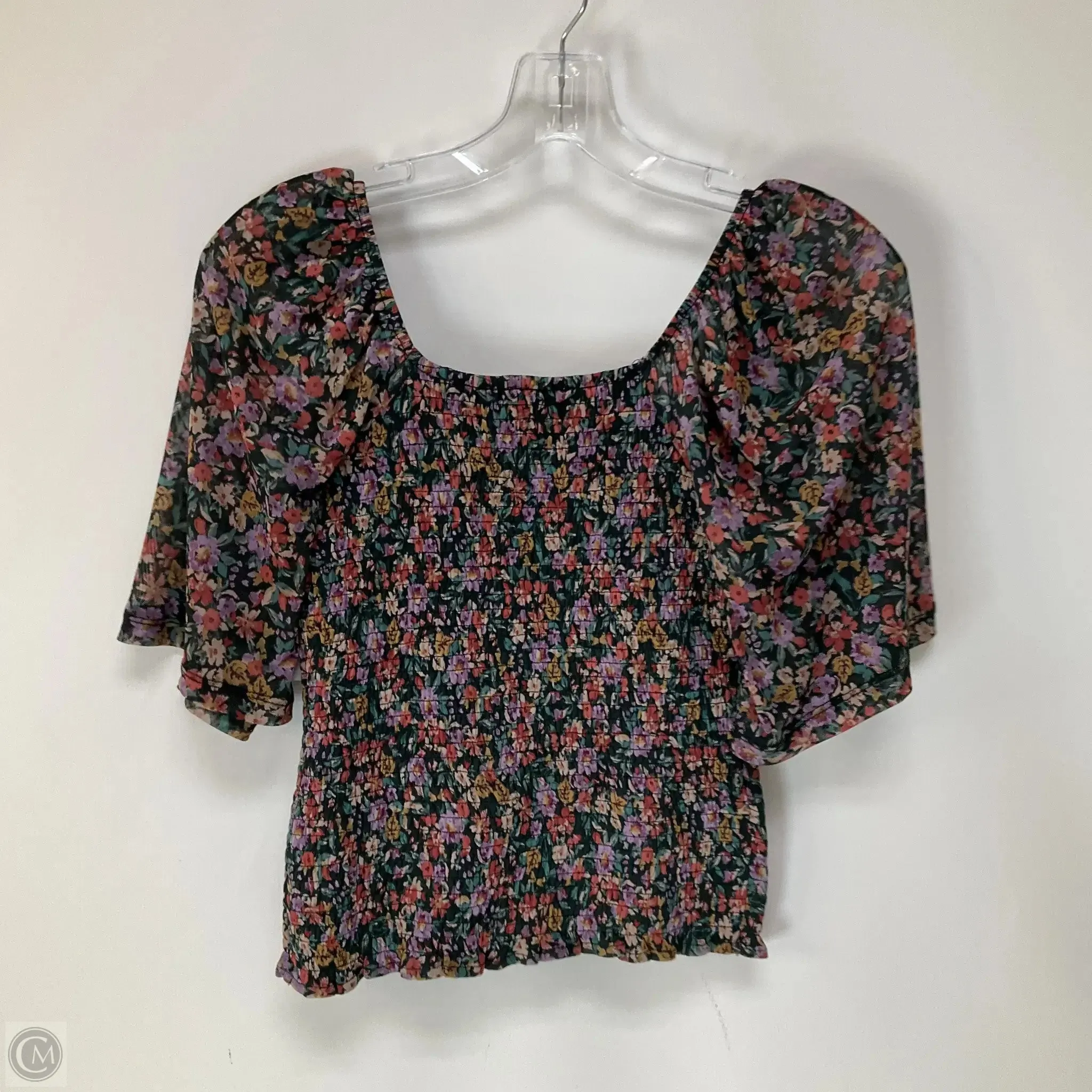 Top Long Sleeve By Evereve In Floral Print, Size: Xs