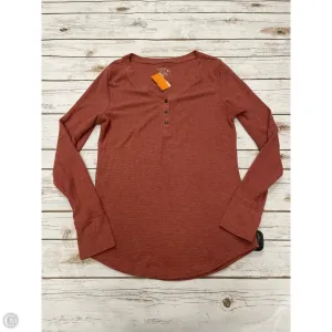 Top Long Sleeve By Time And Tru In Orange, Size: M
