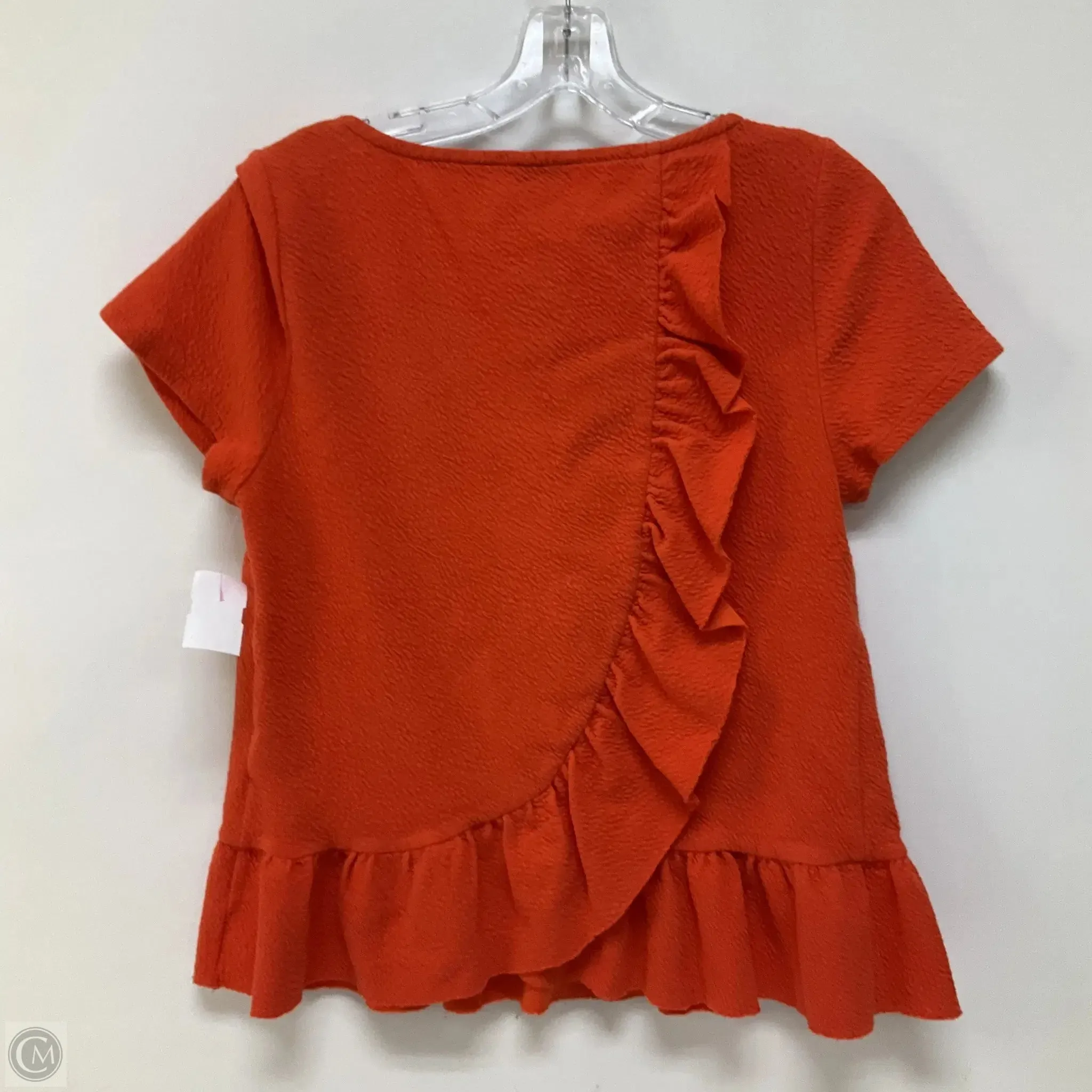 Top Short Sleeve By Anthropologie In Orange, Size: M