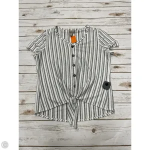 Top Short Sleeve By Chicos In Striped Pattern, Size: M