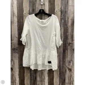 Top Short Sleeve By Cme In White, Size: M
