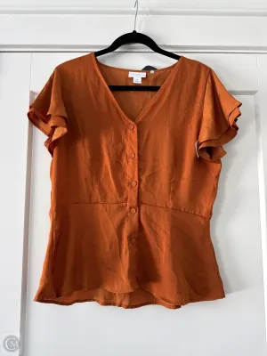 Top Short Sleeve By Liz Claiborne In Orange, Size: M