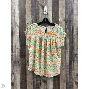 Top Short Sleeve By Loft In Floral Print, Size: S