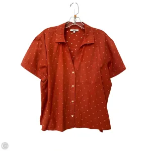Top Short Sleeve By Madewell In Orange, Size: Xl