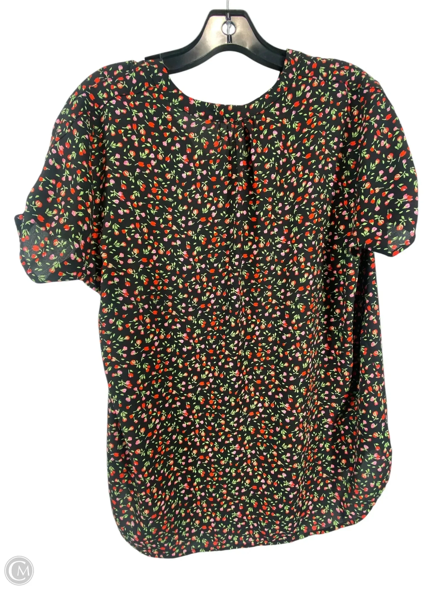Top Short Sleeve By Pleione In Floral Print, Size: M