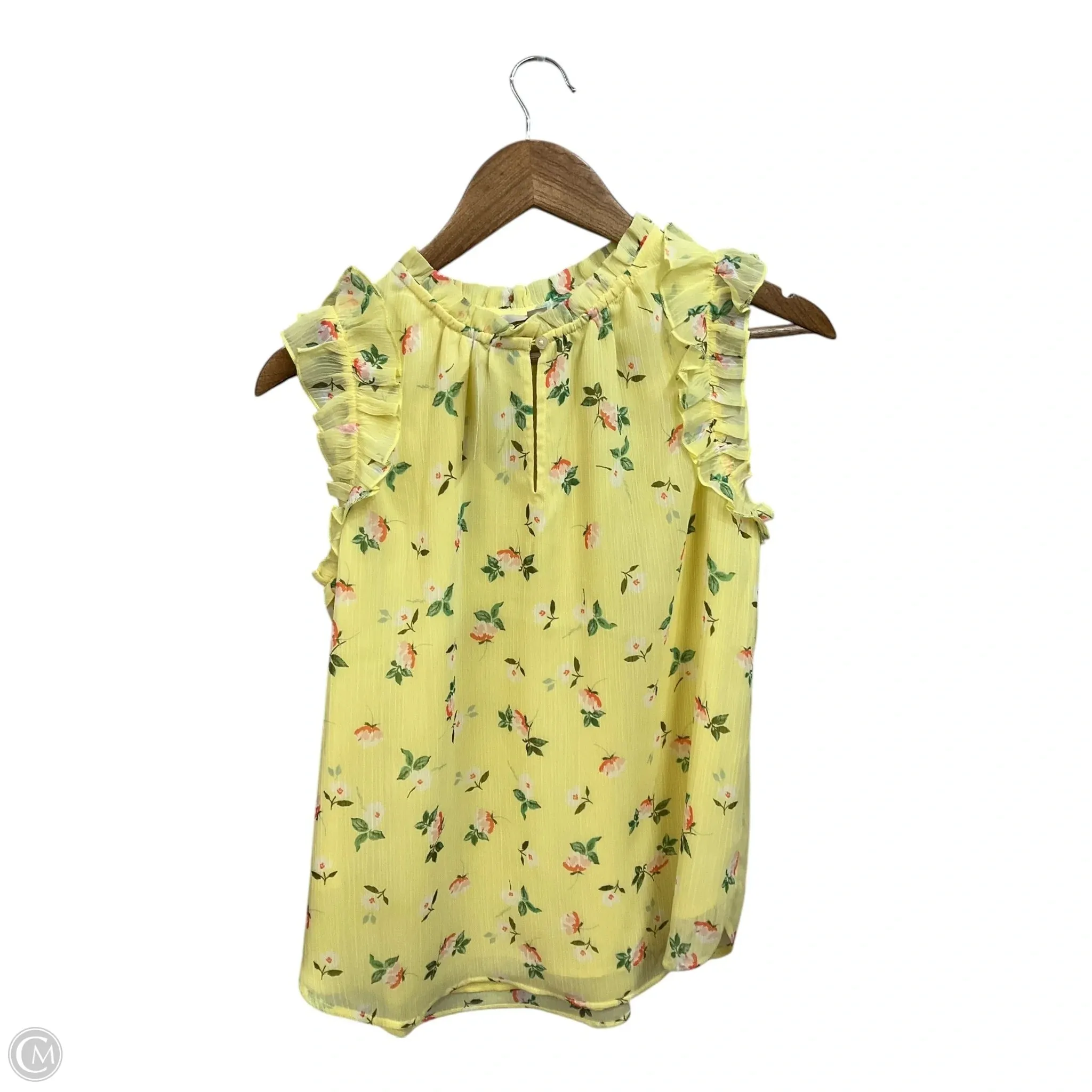 Top Sleeveless By Loft In Yellow, Size: Xs