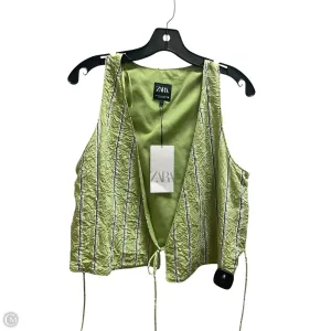 Top Sleeveless By Zara In Green, Size: S