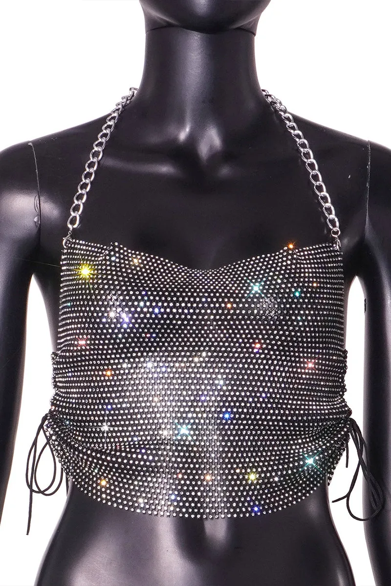 TR3002 Halter Fishnet Top