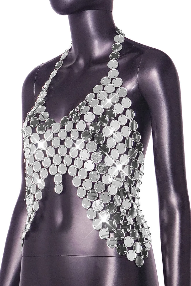 TR3024 Sequins Chain Top