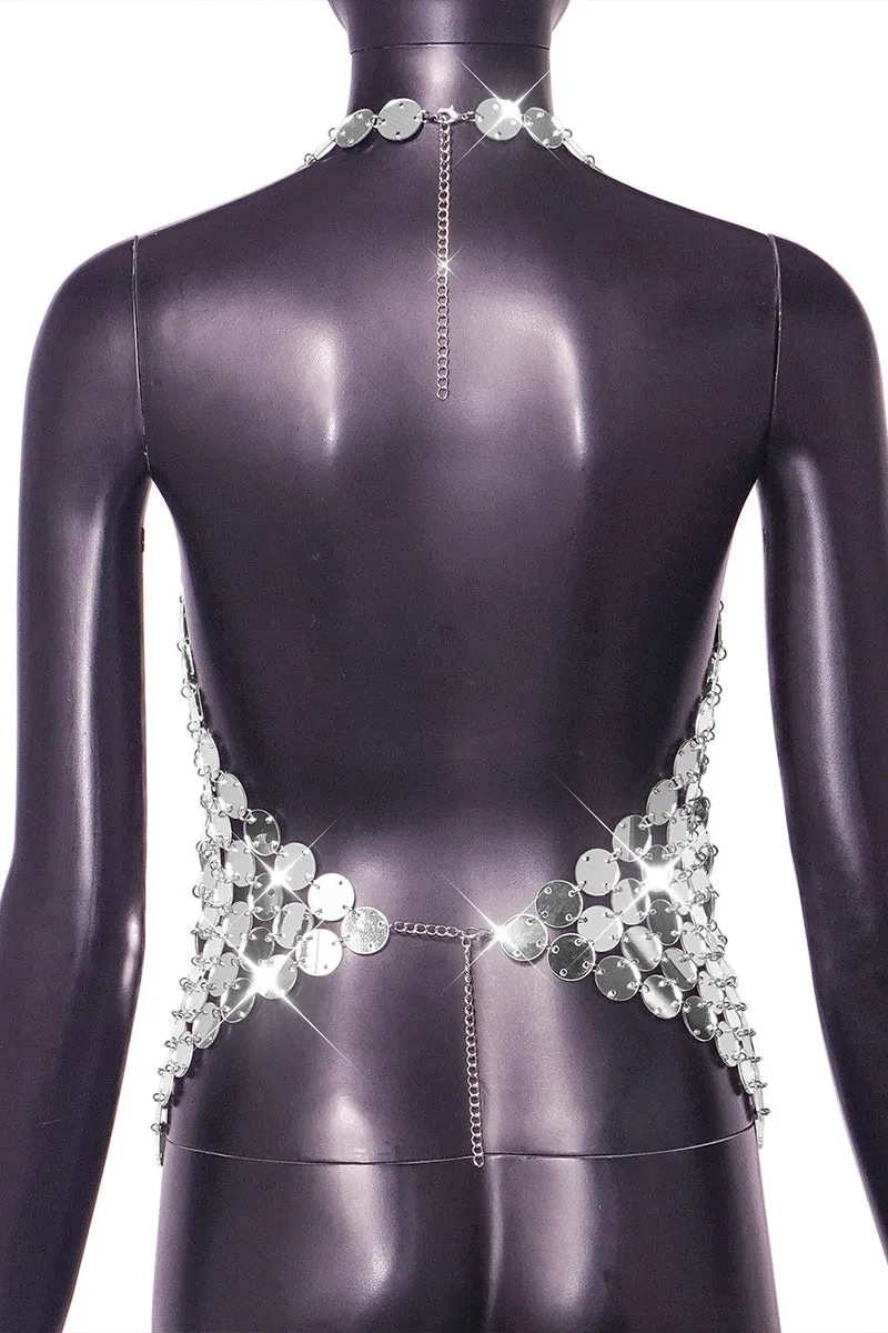TR3024 Sequins Chain Top