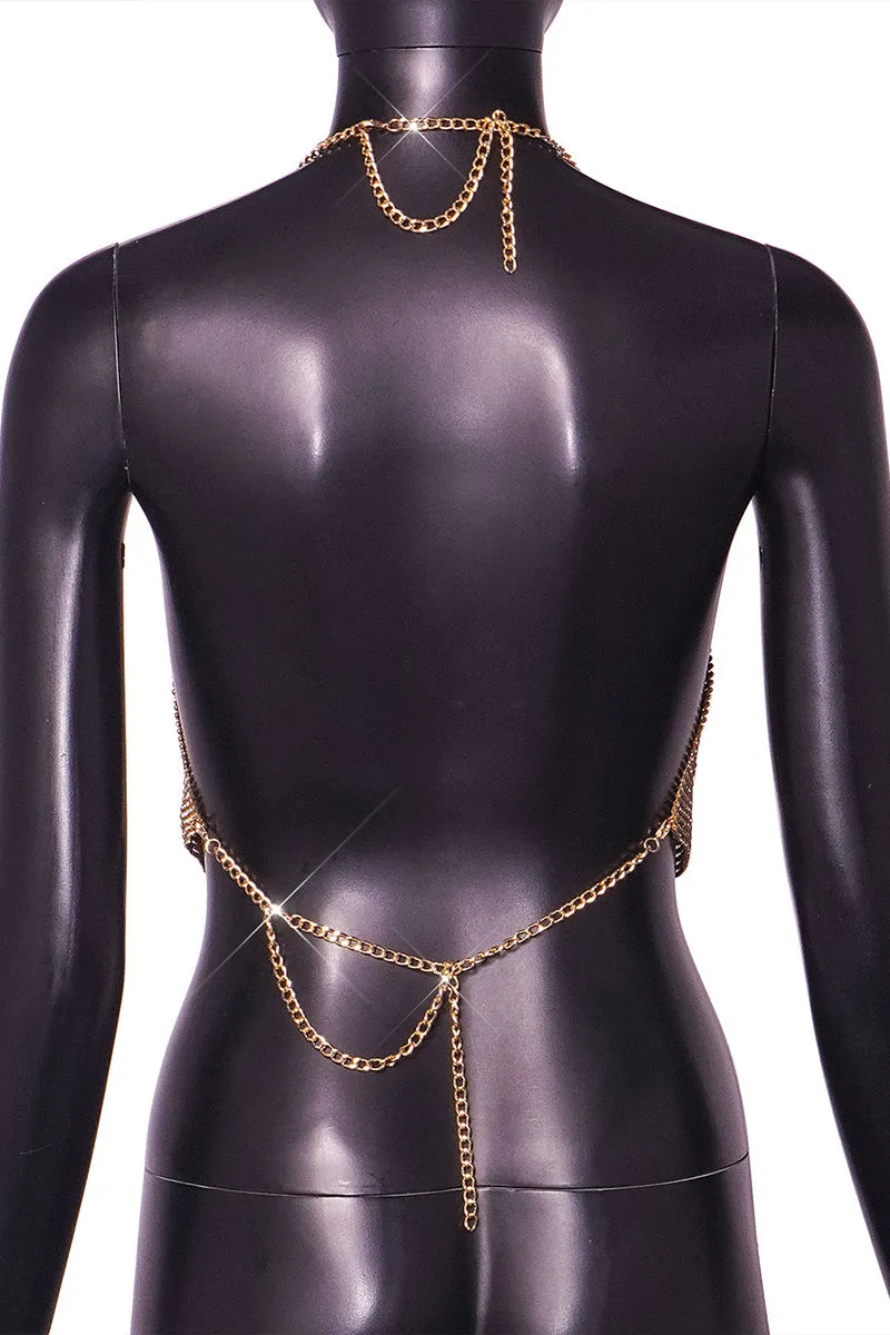 TR3036 Rhinestones Halter Top