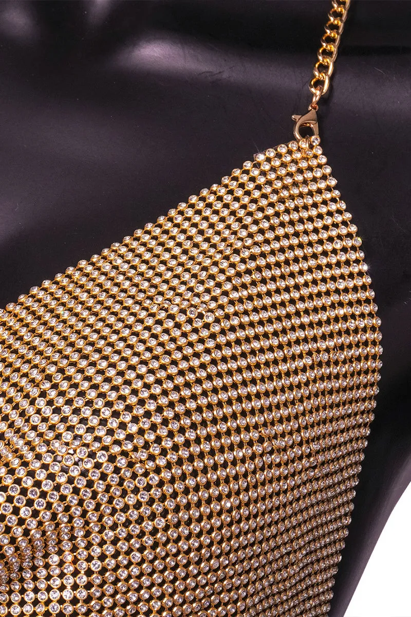 TR3036 Rhinestones Halter Top