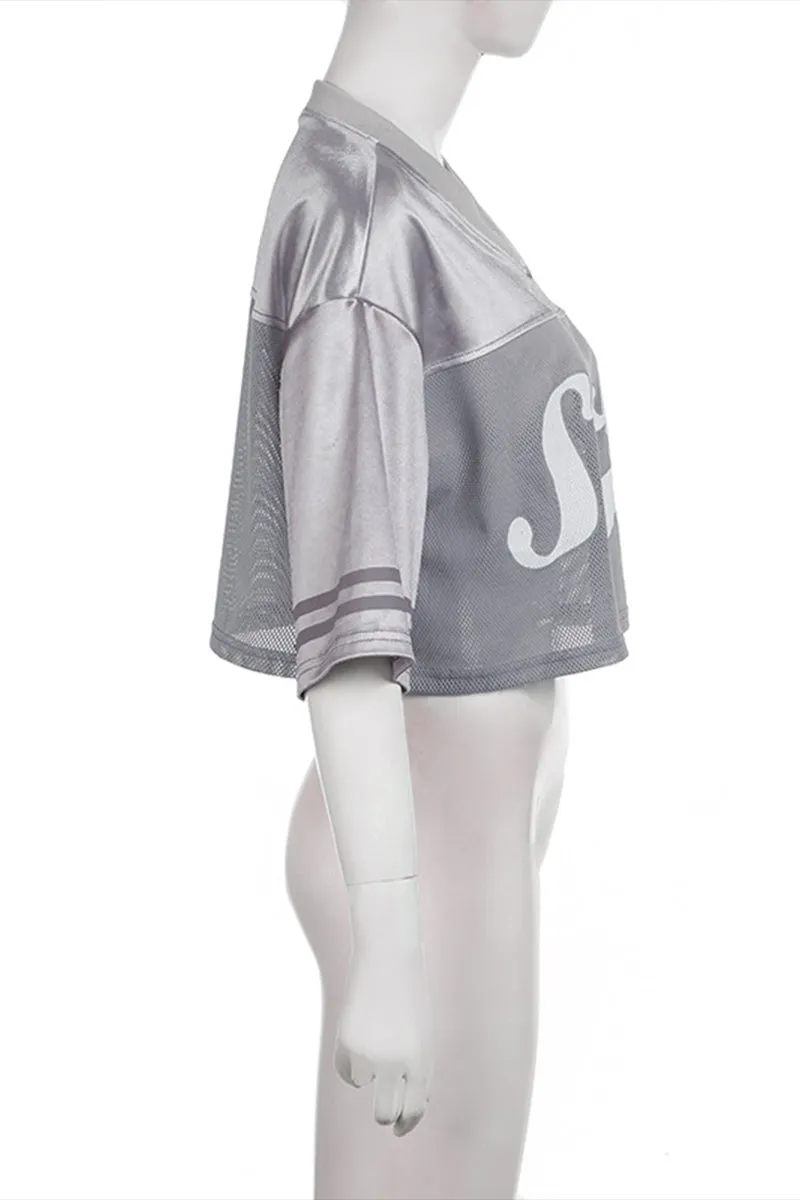 TR3048 Sporty Crop Shirt Top